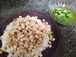 I should have chopped the turkey instead of dicing it so I could easily dip it into the bowl.